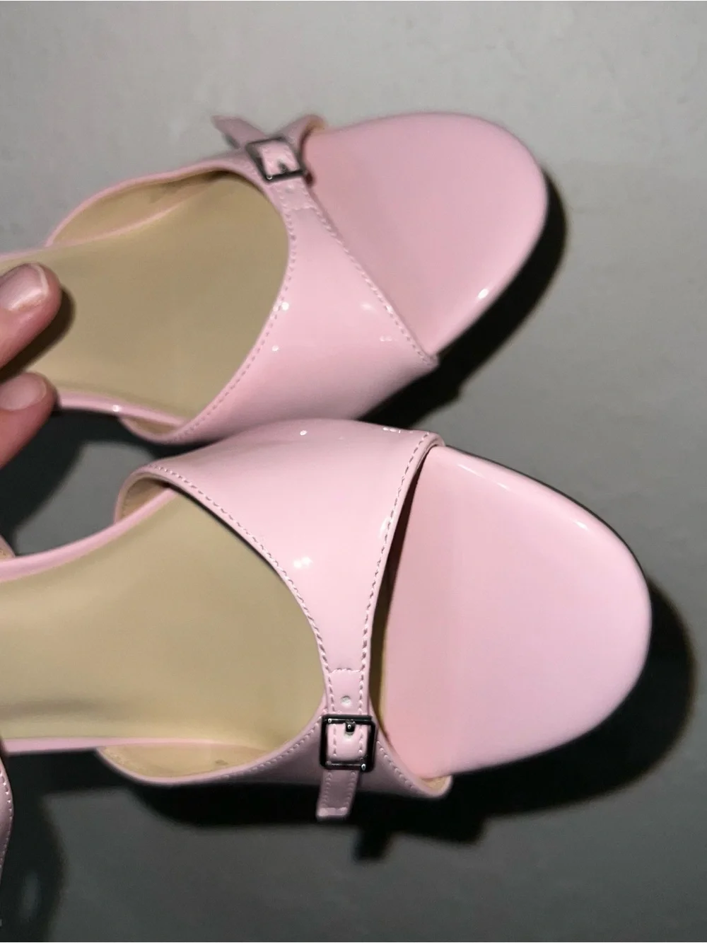 Nine west baby pink kitten-heel mule sandals Size 9.